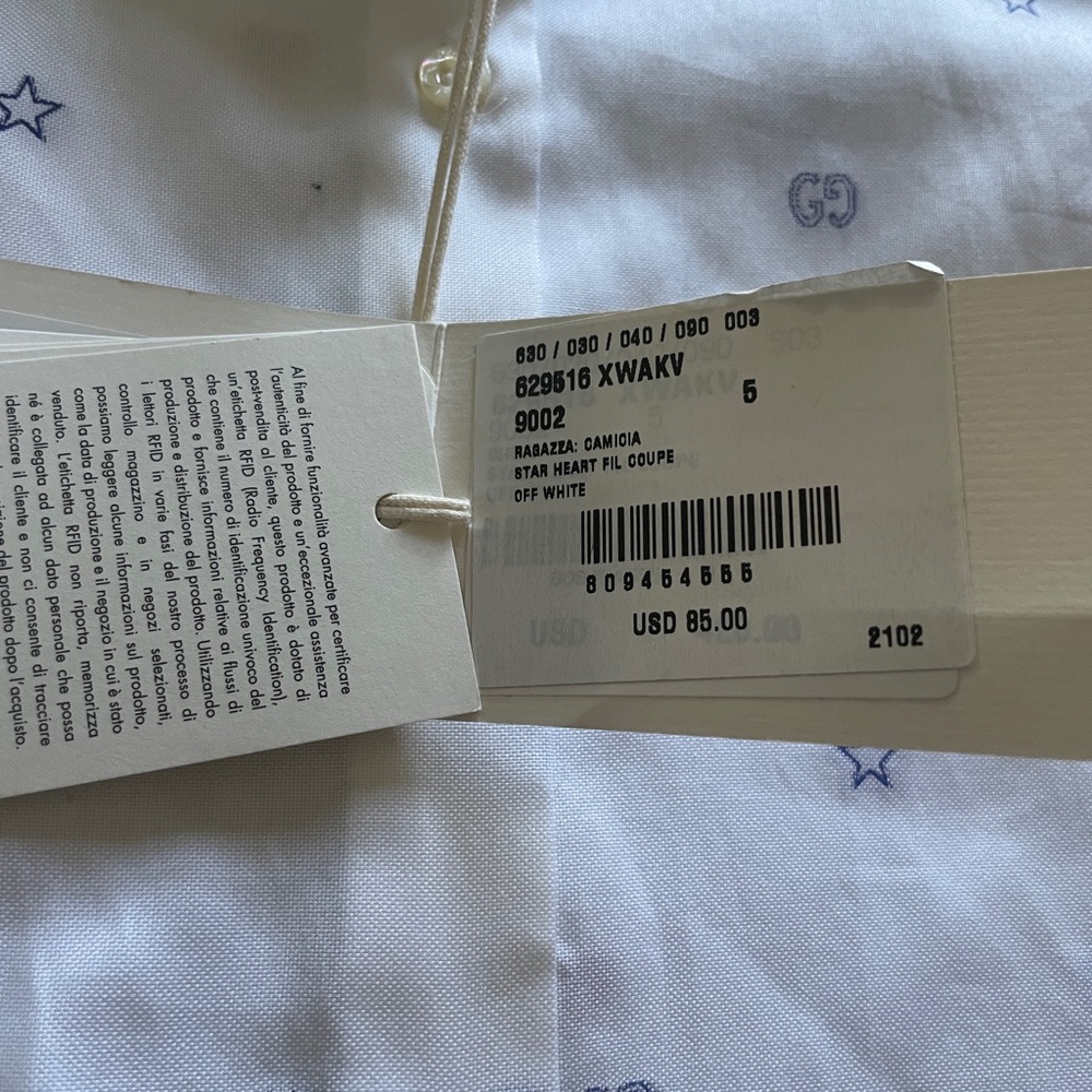 Brand new White Gucci size 5 white shirt - Picture 5 of 6
